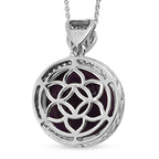 Lusaka Amethyst und Zirkon-Anhänger mit Kette, 50 cm, 925 Silber platiniert ca. 15.33 ct