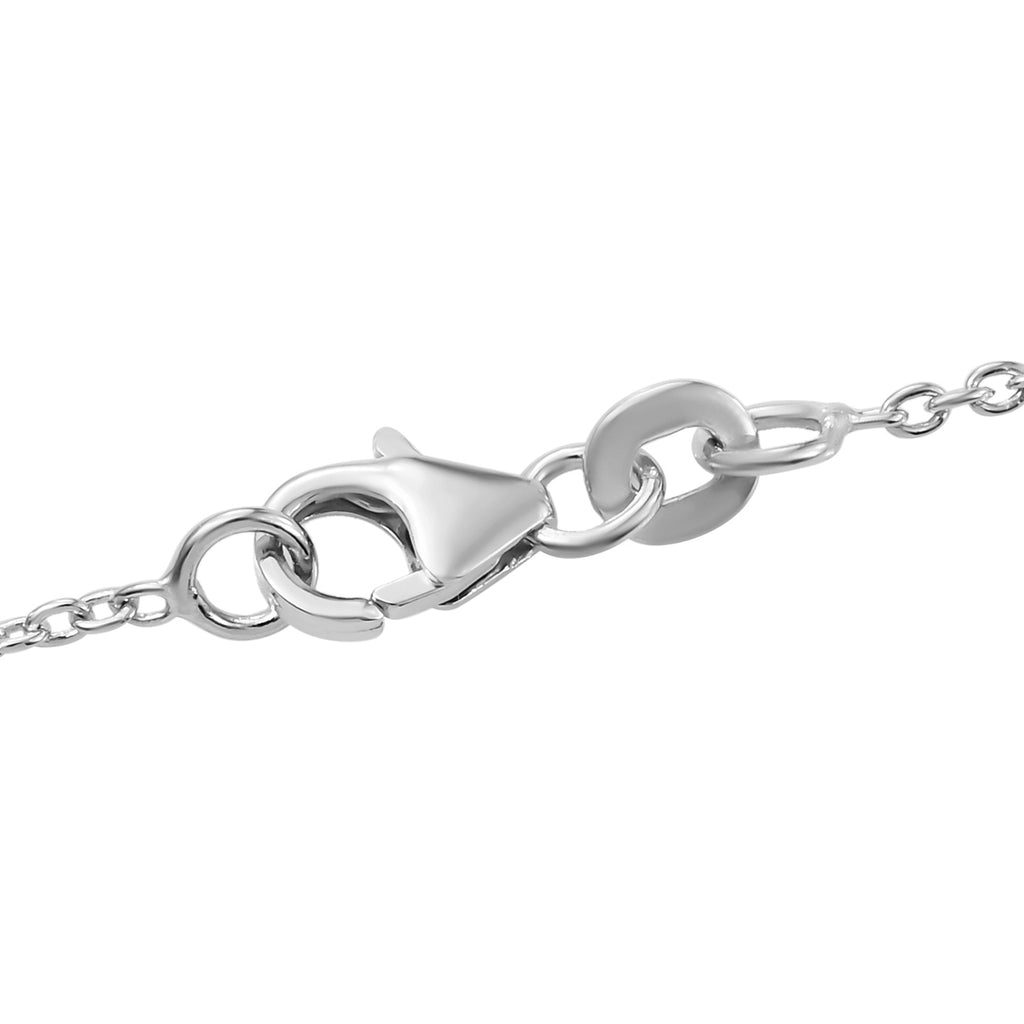Kambodschanischer, blauer Zirkon-Anhänger mit Kette, 50 cm, 925 Silber platiniert ca. 14,43 ct