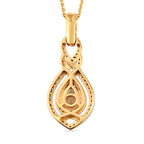 AAA Turkizit und weißer Zirkon-Anhänger mit Kette, ca. 50 cm, 925 Silber Gelbgold Vermeil ca. 1,29 ct