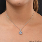 Espirito Santo Aquamarin und blauer Saphir-Anhänger mit Kette, ca. 1,40 ct