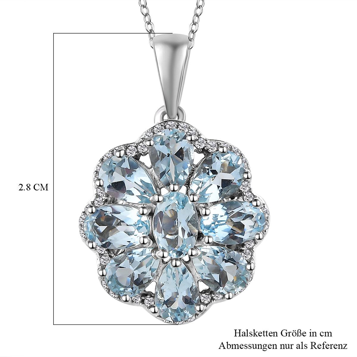Espirito Santo Aquamarin-Anhänger mit Kette, ca. 3,94 ct
