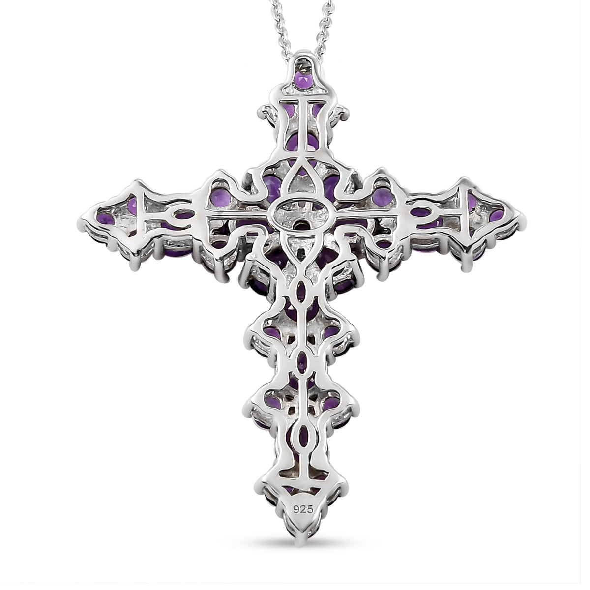 Afrikanischer Amethyst Kreuz-Anhänger mit Kette, ca. 4,29 ct