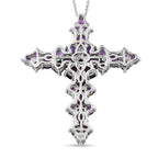 Afrikanischer Amethyst Kreuz-Anhänger mit Kette, ca. 4,29 ct