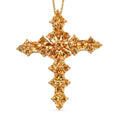 Citrin Kreuz-Anhänger mit Kette, 925 Silber vergoldet ca. 4,81 ct