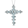 Himmelblauer Topas Kreuz-Anhänger mit Kette, ca. 5,93 ct