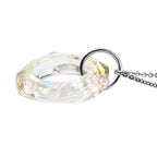 Lumin grüner Kristall-Anhänger mit Kette, 925 Silber, 925 Silber platiniert