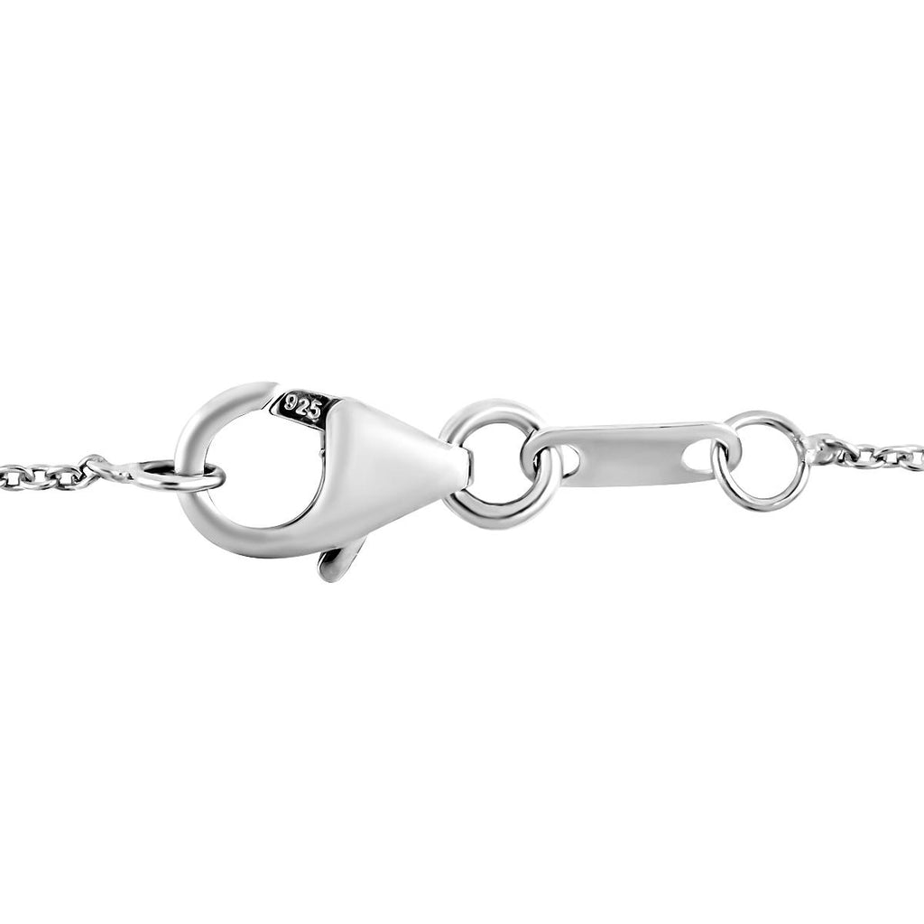 Lumin grüner Kristall-Anhänger mit Kette, 925 Silber, 925 Silber platiniert