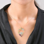 GP Italienische Garten Kollektion - Mehrfarbiger Edelstein-Anhänger mit Kette, ca. 50 cm, 925 Silber vergoldet ca. 3,16 ct