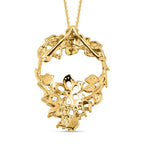 GP Italienische Garten Kollektion - Mehrfarbiger Edelstein-Anhänger mit Kette, ca. 50 cm, 925 Silber vergoldet ca. 3,16 ct