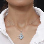Larimar-Anhänger mit Kette, 925 Silber platiniert ca. 4,60 ct