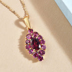 Rhodolith Granat-Anhänger mit Kette, 925 Silber vergoldet ca. 3,34 ct