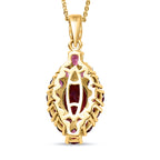 Rhodolith Granat-Anhänger mit Kette, 925 Silber vergoldet ca. 3,34 ct