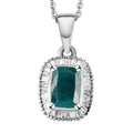 Natürlicher Grandidierit und weißer Diamant-Anhänger mit Kette, 925 Silber platiniert ca. 1.61 ct