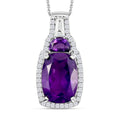 Afrikanischer Amethyst-Anhänger mit Kette, 925 Silber platiniert ca. 6.70 ct