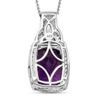 Afrikanischer Amethyst-Anhänger mit Kette, 925 Silber platiniert ca. 6.70 ct