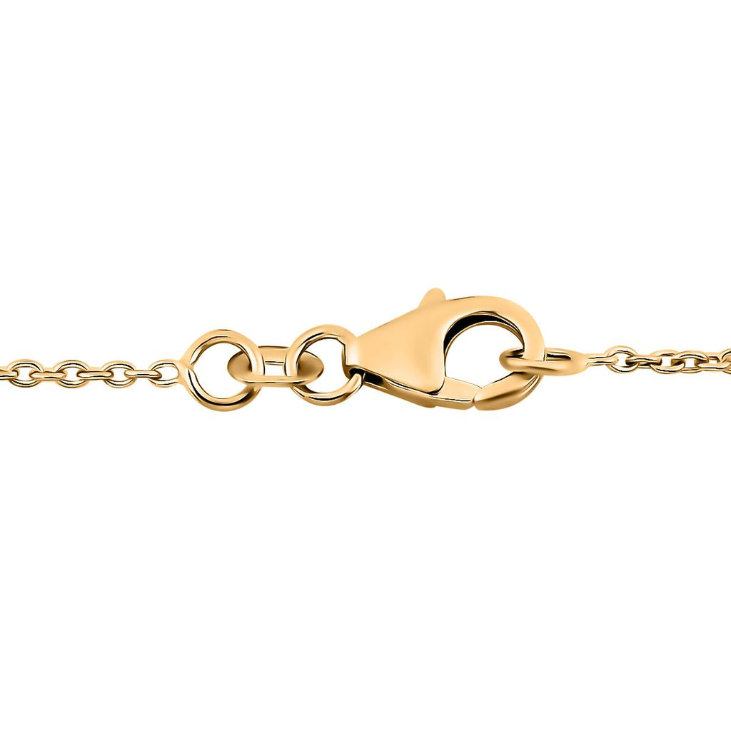 Natürlicher Chromdiopsid-Anhänger mit Kette, 925 Silber Gelbgold Vermeil ca. 4,48 ct