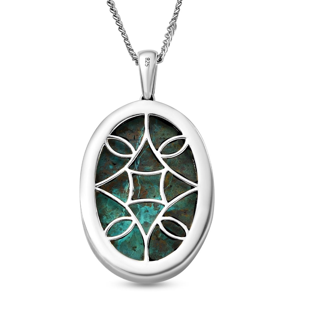 Natürlicher Tafelberg Shadowkite Anhänger mit Kette, 925 Silber platiniert ca. 32.11 ct