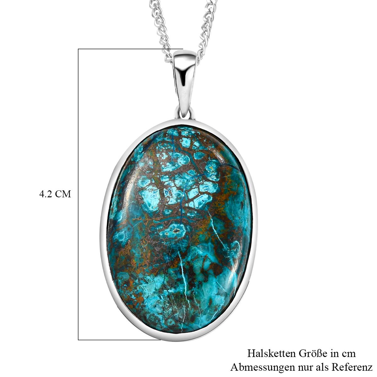 Natürlicher Tafelberg Shadowkite Anhänger mit Kette, 925 Silber platiniert ca. 32.11 ct