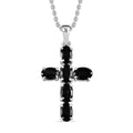 Schwarzer Spinell-Anhänger mit Kette - 3,42 ct.