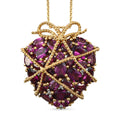 GP Amore-Kollektion - Rhodolith Granat Anhänger mit Kette, ca. 50 cm, 925 Silber vergoldet ca. 9.06 ct