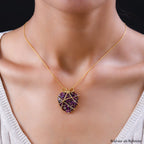 GP Amore-Kollektion - Rhodolith Granat Anhänger mit Kette, ca. 50 cm, 925 Silber vergoldet ca. 9.06 ct