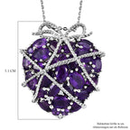 GP Amore Kollektion - Afrikanischer Amethyst Anhänger mit Kette, ca. 50 cm, 925 Silber platiniert ca. 7.23 ct
