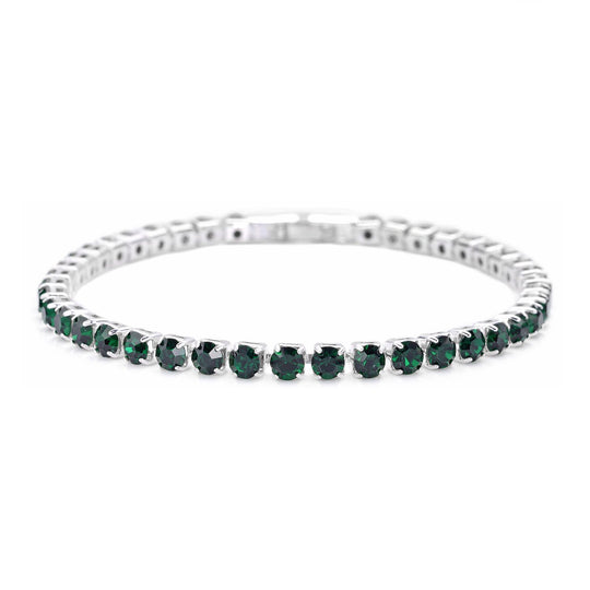 Diopsid-farbene Kristall-Ohrringe mit Armband, reines Messing