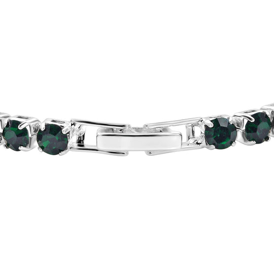 Diopsid-farbene Kristall-Ohrringe mit Armband, reines Messing