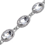 2er Set, Weißes Glaskristall Armband und Ohrringe, silberfarben 132.80 ct