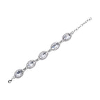 2er Set, Weißes Glaskristall Armband und Ohrringe, silberfarben 132.80 ct