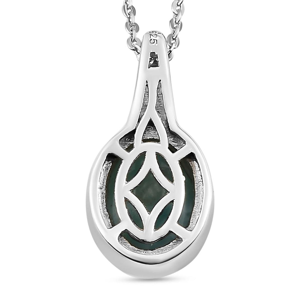 Larimar-Anhänger mit Kette, 925 Silber platiniert ca. 3,06 ct