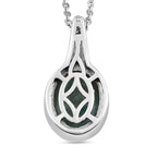 Larimar-Anhänger mit Kette, 925 Silber platiniert ca. 3,06 ct
