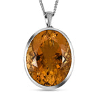 AAA Citrin-Anhänger mit Kette, 925 Silber platiniert ca. 50,89 ct