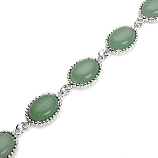 Grüne Aventurin-Ohrringe und Armband, reiner Edelstahl ca. 95,00 ct