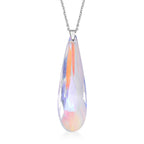 Mystische Glas-Ohrringe und Anhänger mit Kette, Edelstahl