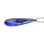 Blaue Glas-Ohrringe und Anhänger mit Kette, 316L Edelstahl