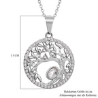 Weißer Kristall Lebensbaum -Anhänger mit Kette, 316L Edelstahl