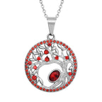 Roter Kristall-Anhänger mit Kette, reiner Edelstahl