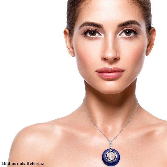 Lapislazuli-Anhänger mit Kette, Edelstahl ca. 40,00 ct