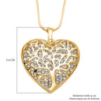 Weißer Kristall Anhänger mit Kette, goldfarben