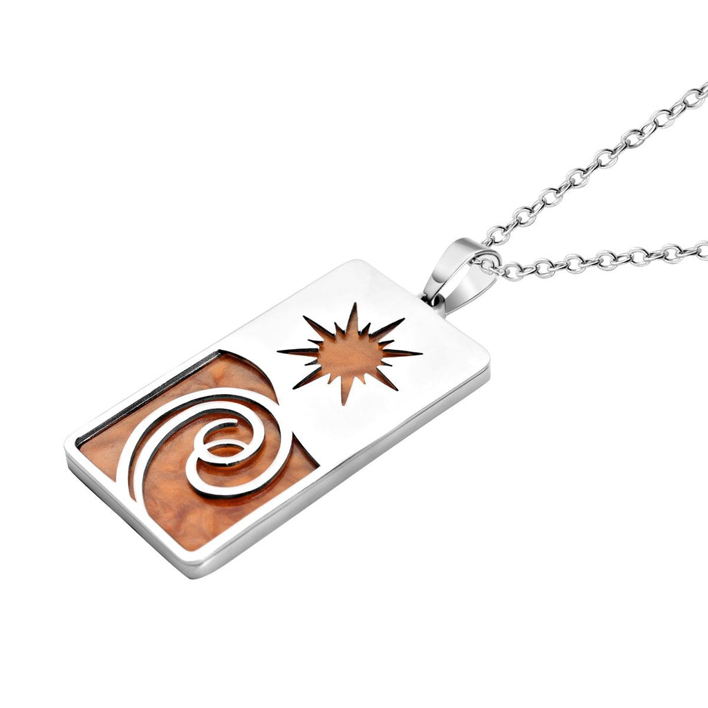 Gelber Edelstahl Anhänger mit Kette, reiner Edelstahl ca. 5,00 ct
