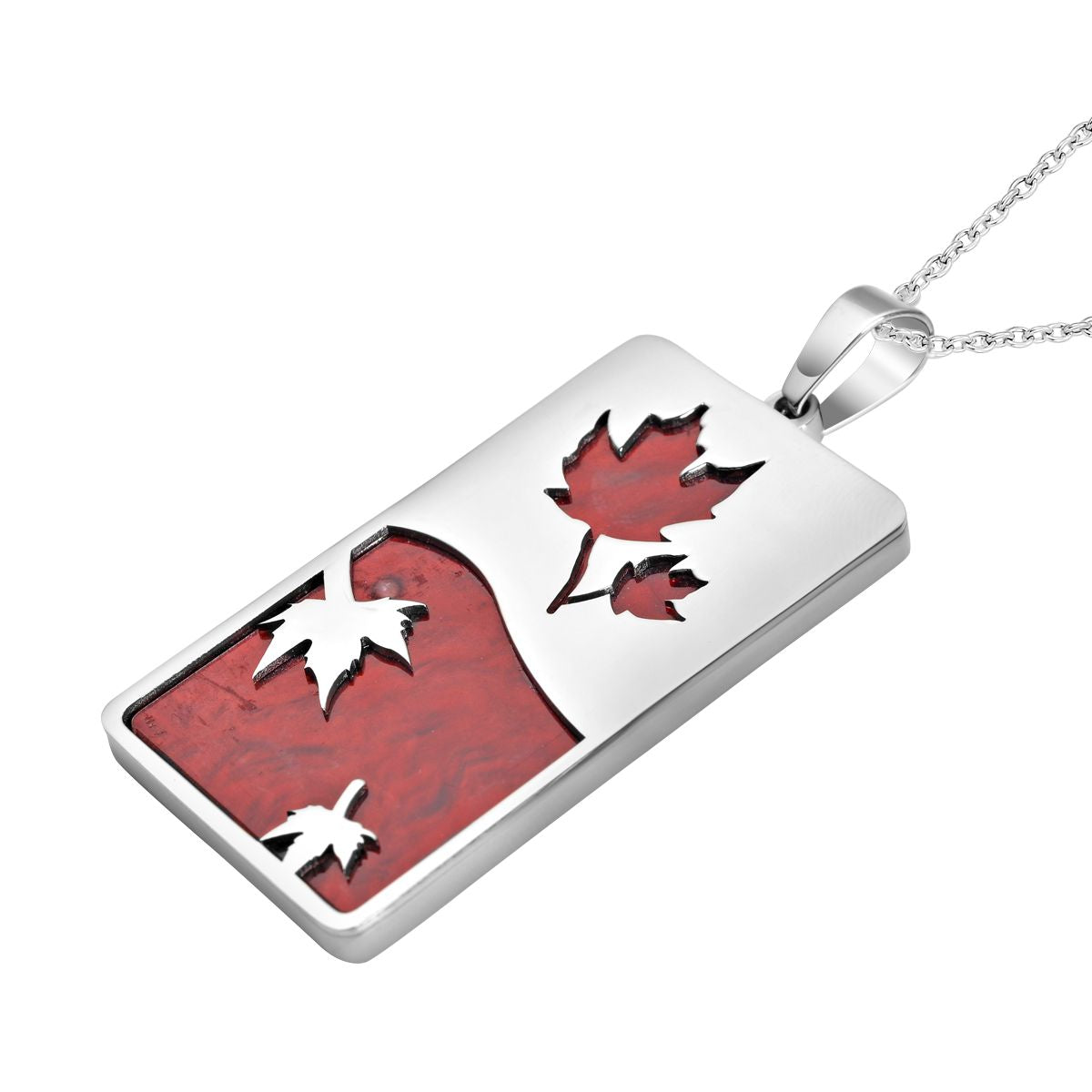 Roter Edelstahl-Anhänger mit Kette, reiner Edelstahl ca. 5.00 ct