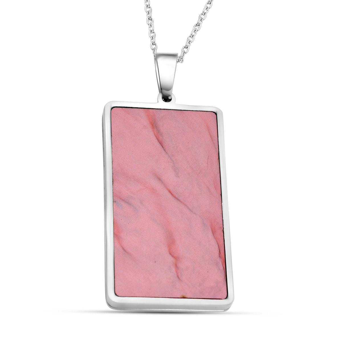 Roter Edelstahl-Anhänger mit Kette, reiner Edelstahl ca. 5.00 ct