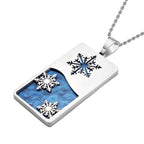 Blauer Edelstahl-Anhänger mit Kette, reiner Edelstahl ca. 5.00 ct