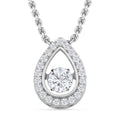Weißer Zirkonia-Anhänger mit Edelstahl-Kette, 925 Silber rhodiniert ca. 1,15 ct