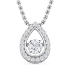 Weißer Zirkonia-Anhänger mit Edelstahl-Kette, 925 Silber rhodiniert ca. 1,15 ct