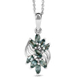 Montana Pfau Saphir-Anhänger mit Kette, 925 Silber platiniert ca. 0,95 ct