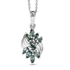 Montana Pfau Saphir-Anhänger mit Kette, 925 Silber platiniert ca. 0,95 ct