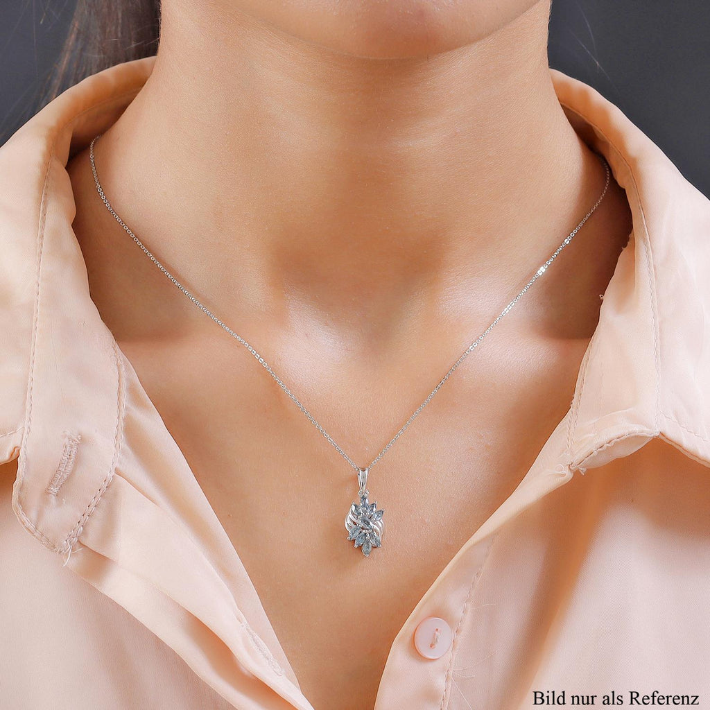 Montana Pfau Saphir-Anhänger mit Kette, 925 Silber platiniert ca. 0,95 ct