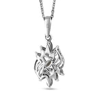 Montana Pfau Saphir-Anhänger mit Kette, 925 Silber platiniert ca. 0,95 ct